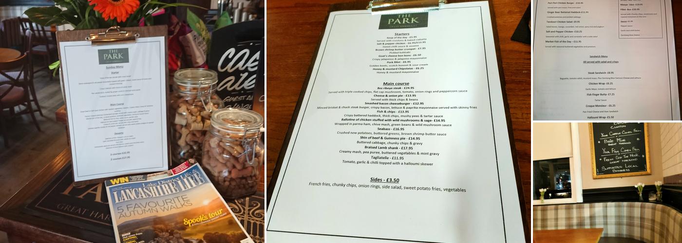The Park Hotel Menu