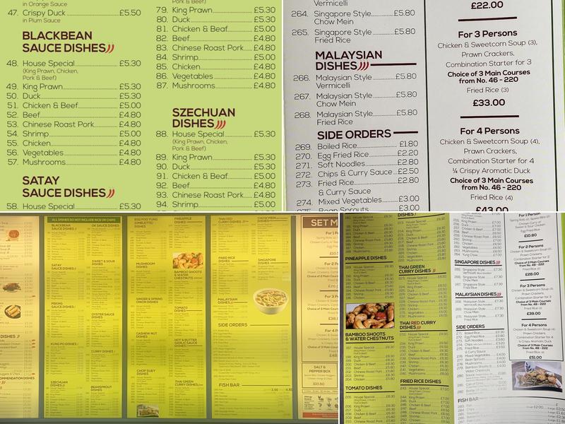 Lucky Rain Takeaway Menu
