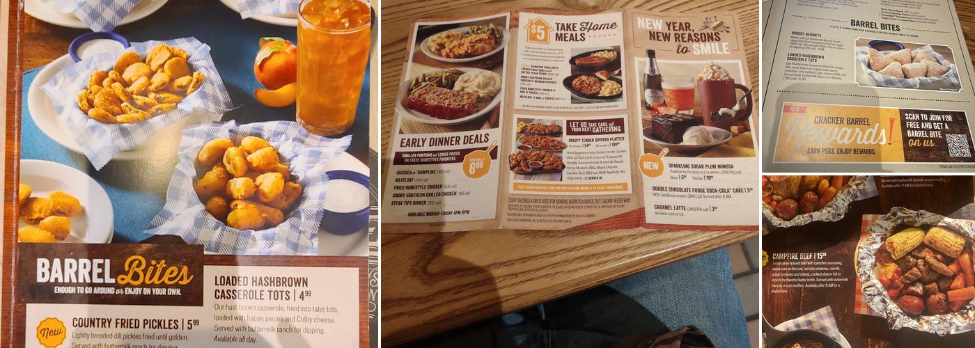 Cracker Barrel Old Country Store Menu