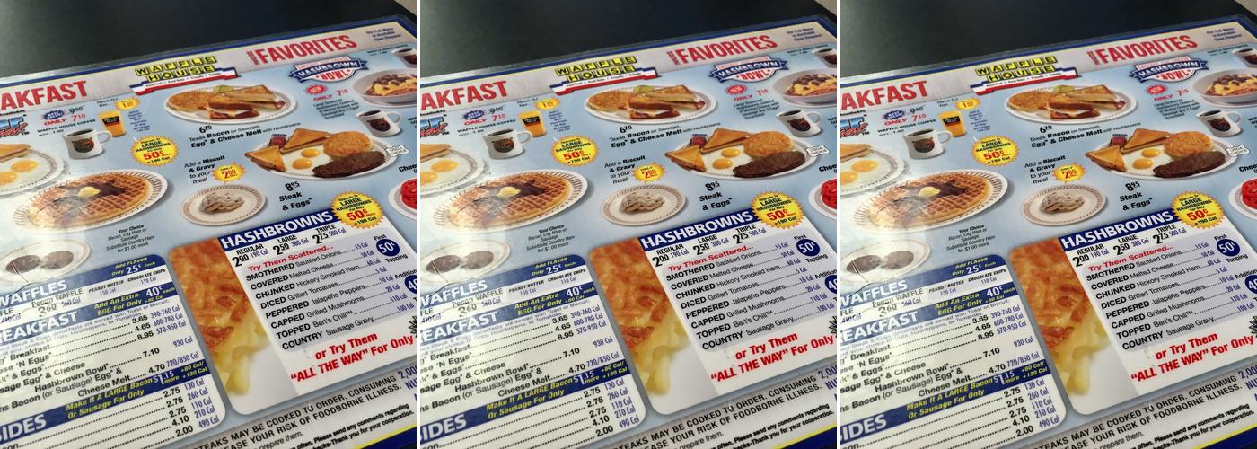Waffle House Menu