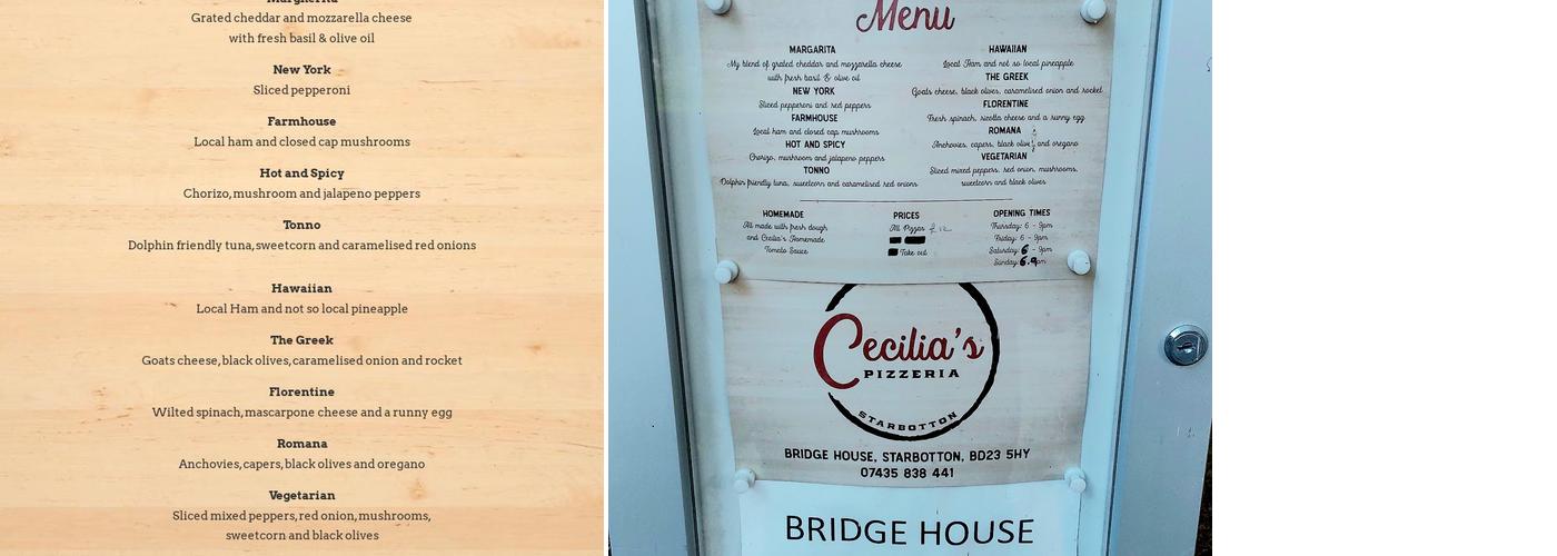 Cecilia's Pizzeria Menu