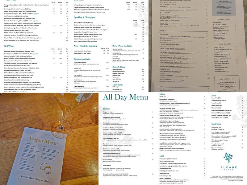 Sloane Place Restaurant Menu