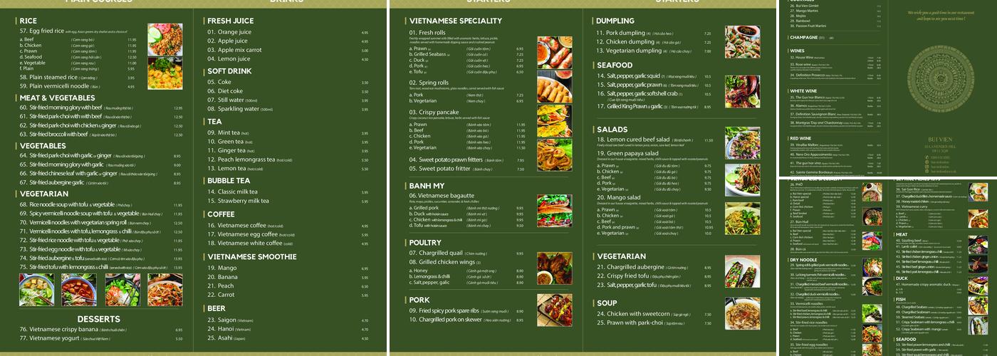 Bui Vien Restaurant Menu