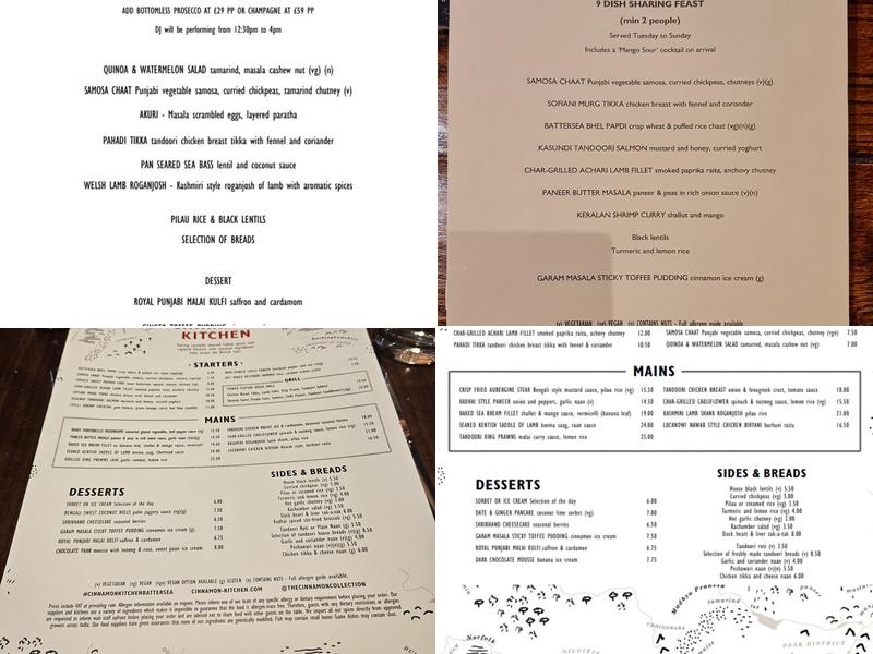 Cinnamon Kitchen Menu