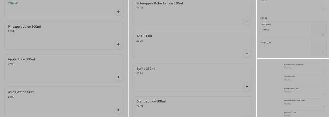 Enish Buka and Bar Menu