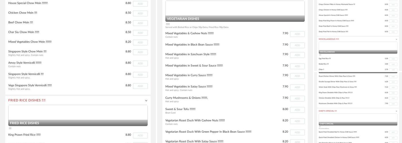 GOLDEN KITCHEN Chinese And Thai Takeaway Menu