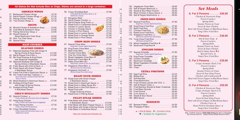 Blossom Restaurant & Takeaway Menu