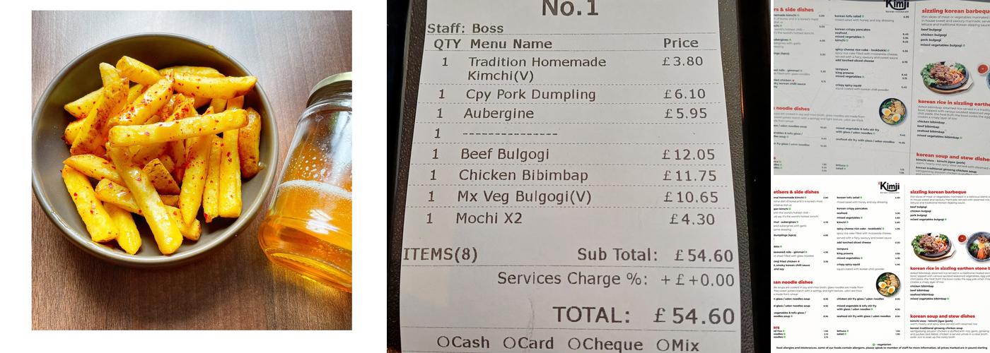 KimJi Korean Restaurant (Ramsbottom) Menu