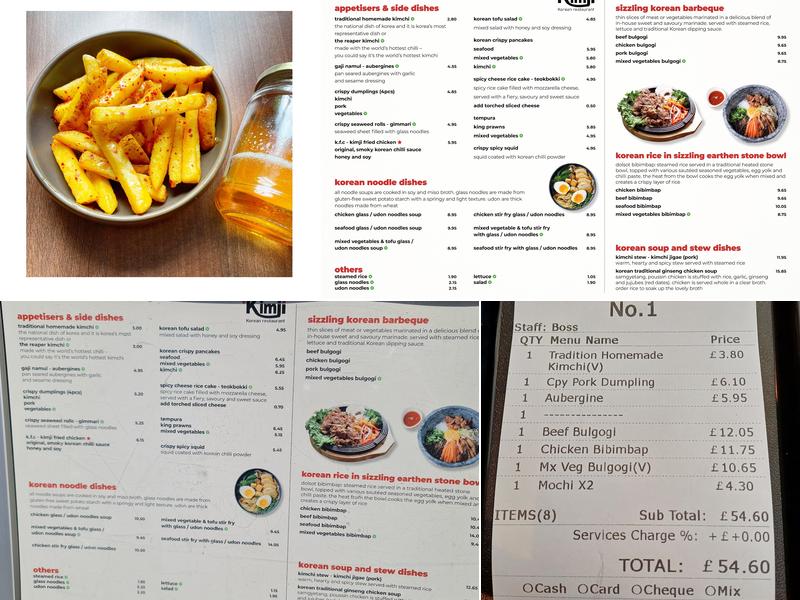 KimJi Korean Restaurant (Ramsbottom) Menu