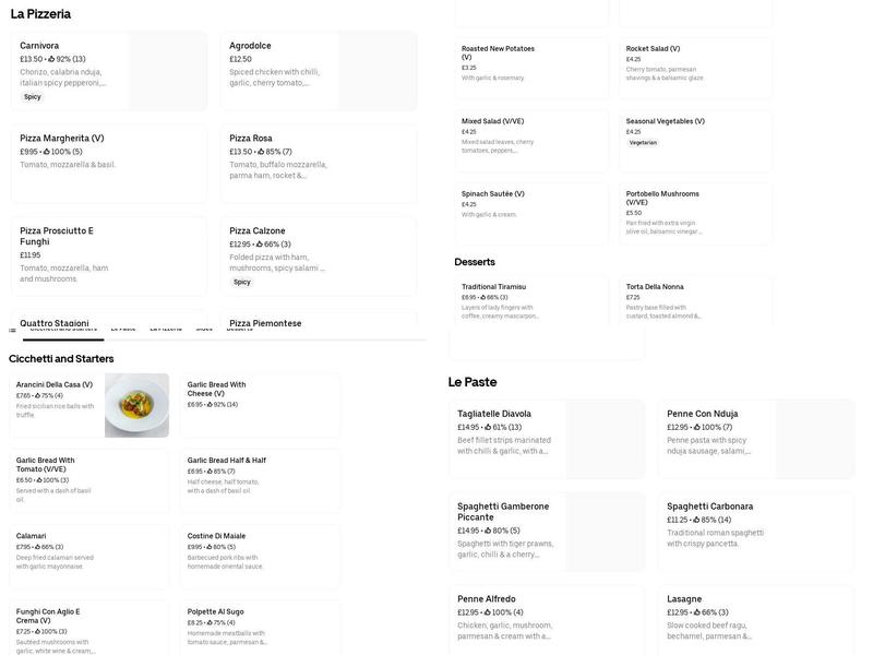 Rosa Barrowford Menu