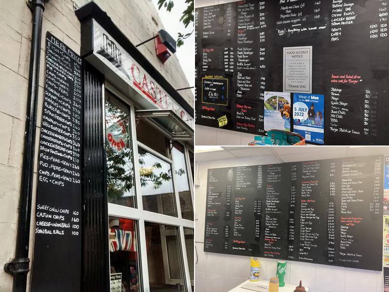Castle Chippy - Clitheroe Menu