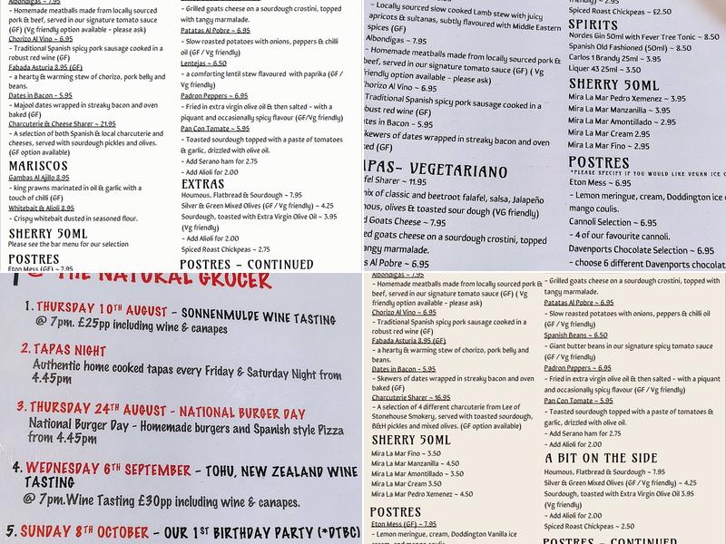 The Natural Grocer Market & Social Menu