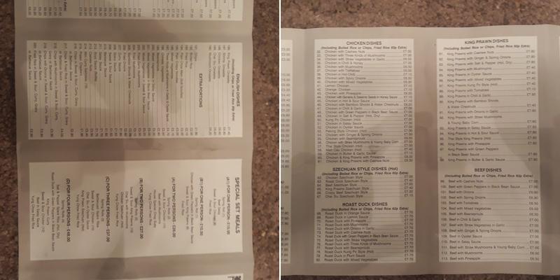 Ryton Garden Chinese Food Centre Menu