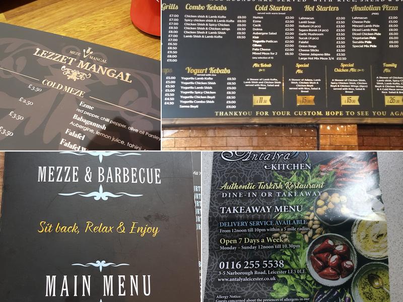 Antalya Turkish Kitchen Menu