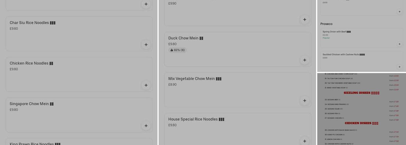 Red China Chinese Restaurant Menu