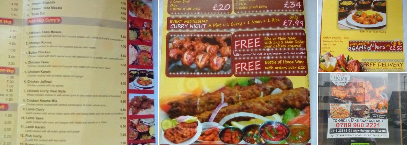 Lounge Cafe Bar & Restaurant Menu