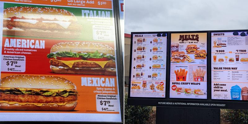 Burger King Menu