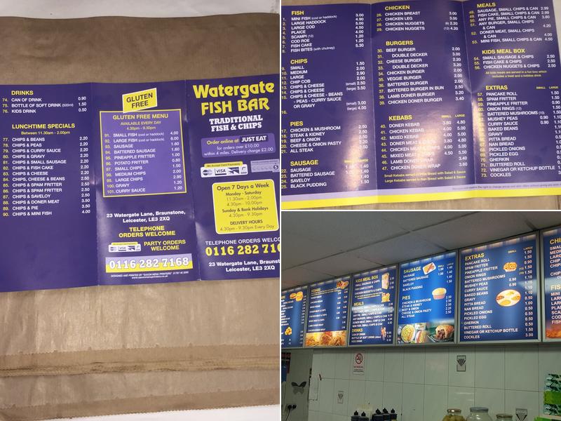 Watergate Fish Bar Menu