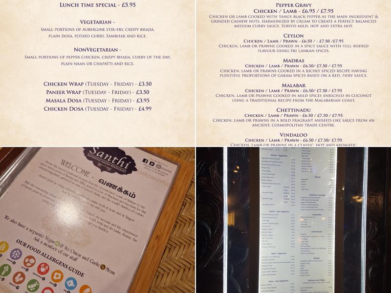 Santhi Restaurant Menu