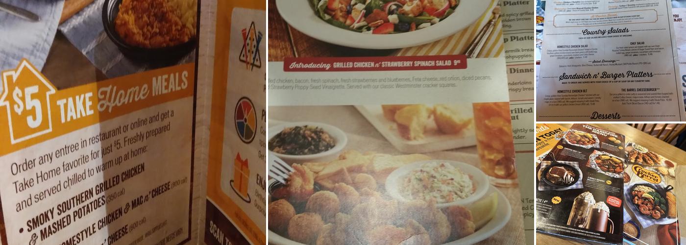 Cracker Barrel Old Country Store Menu