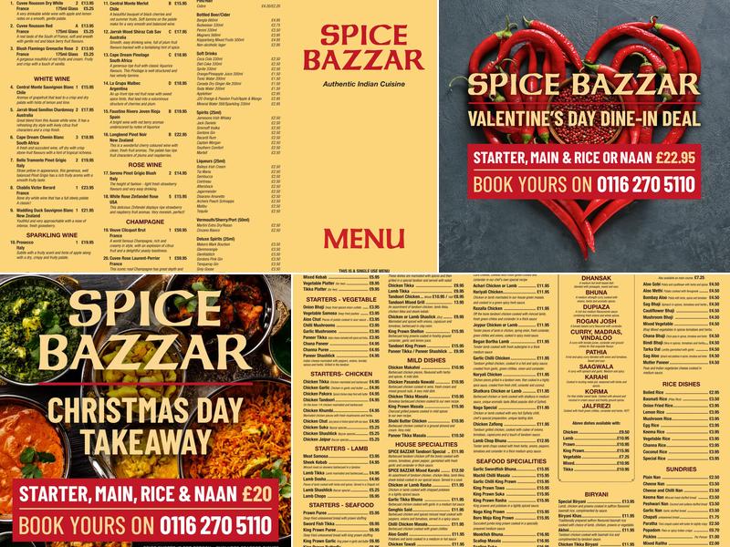 Spice Bazzar Menu