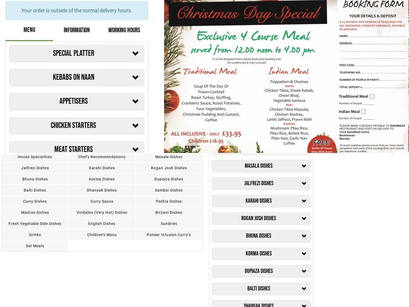 Shahbaaz Indian Menu