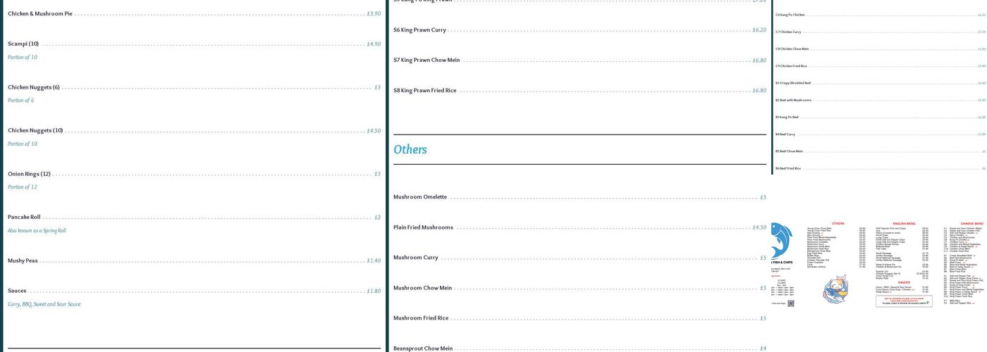 New Dilton Fish and Chips Menu