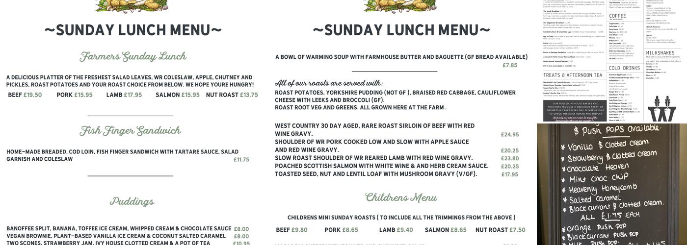 White Row Farm Cafe Menu