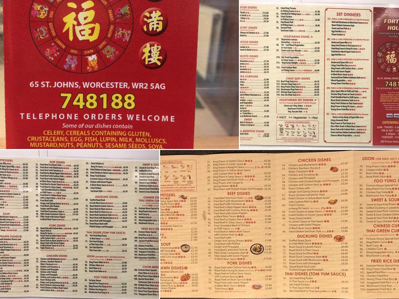 Fortune House Chinese Take Away Menu