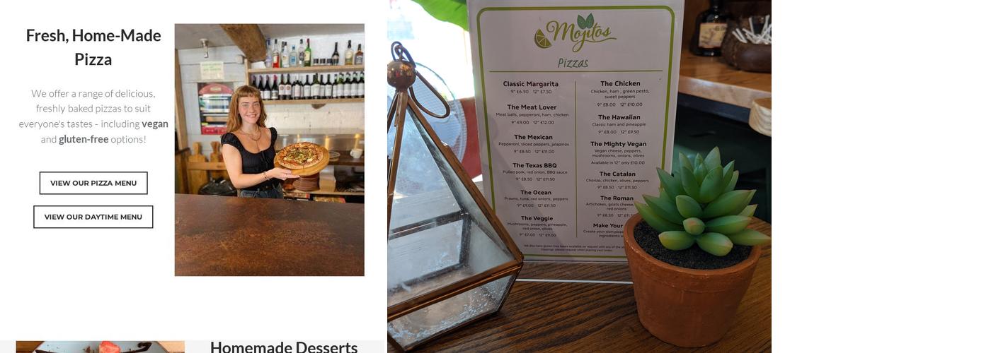 Mojitos Rum Bar & Pizzeria Menu