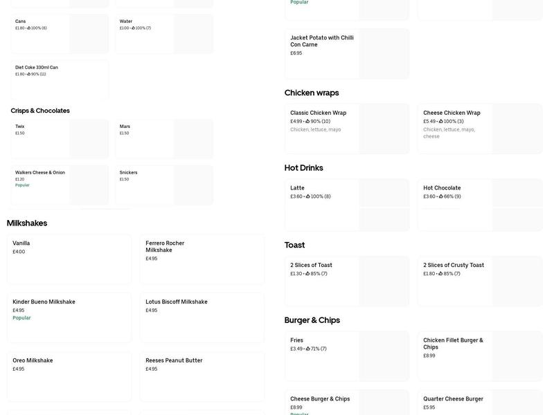 Charlie's Fish Bar Menu