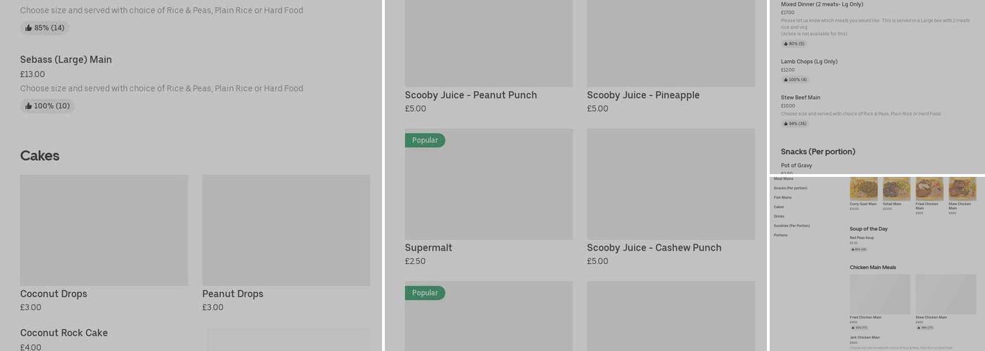 Bellfoot Caribbean Takeaway Menu