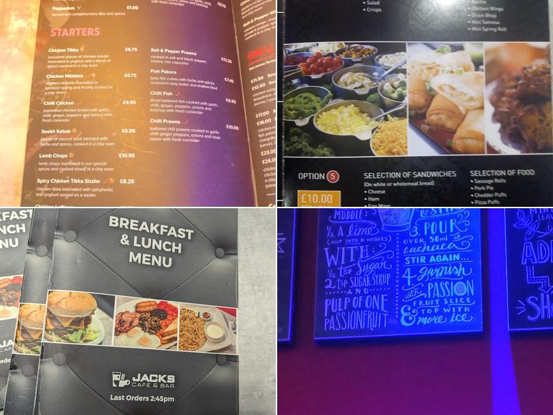 Jacks Cafe & Bar Menu