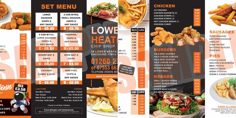 Lower Heath Chip Shop Menu