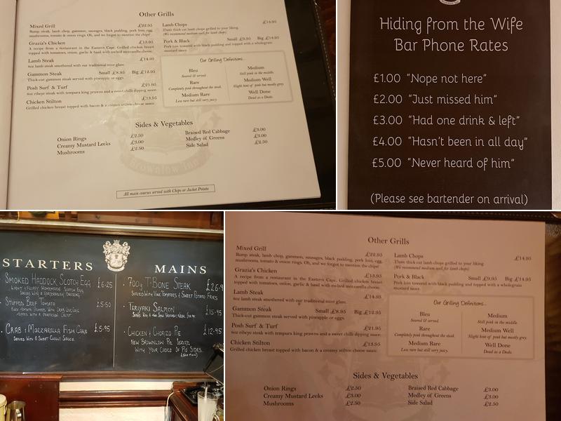 The Brownlow Inn Menu