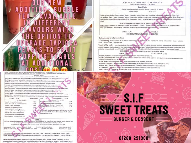 SIF Sweet Treats Menu