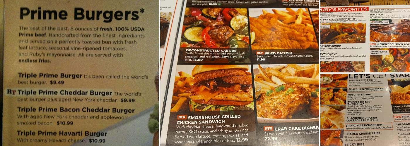 Ruby Tuesday Menu