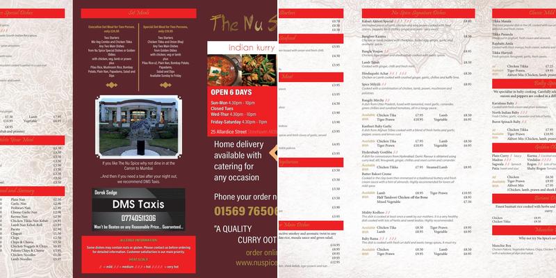 Nu Spice Indian Carryout Menu