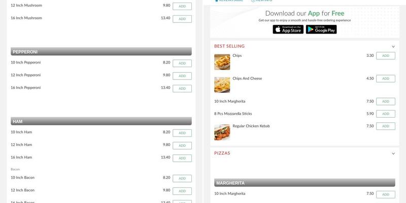 Marmaris Kebab And Pizza House Menu