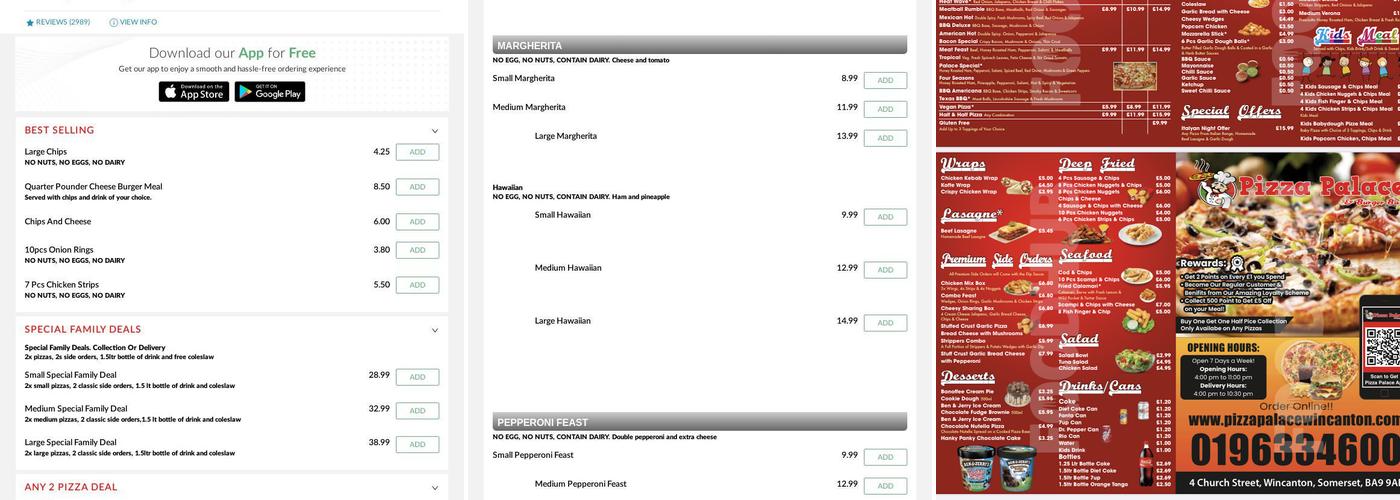 Pizza and Grill Bar Menu
