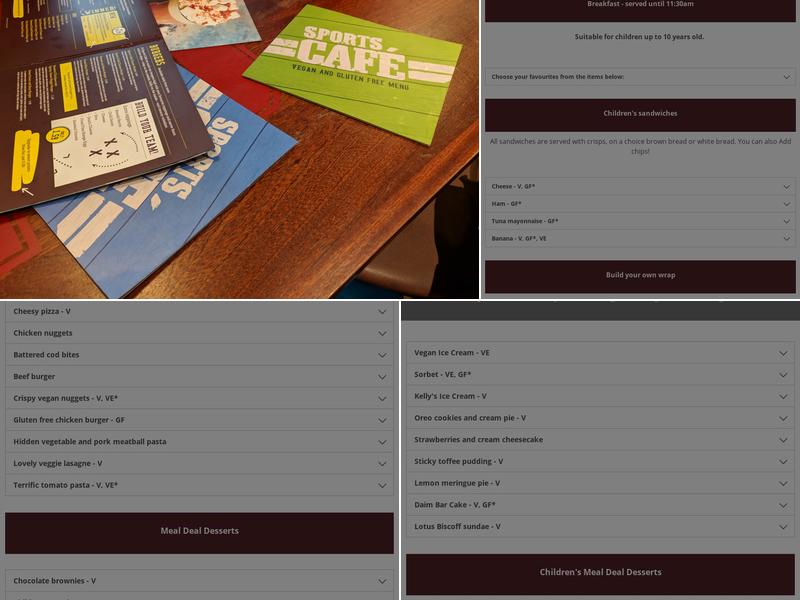 Sports Café Menu