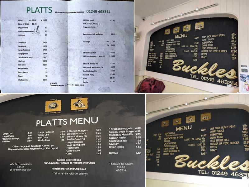 Platts Menu
