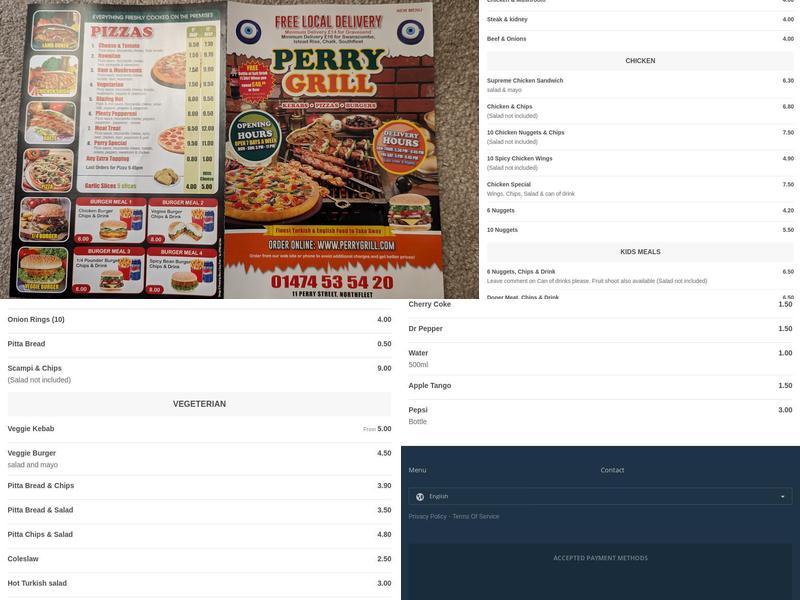 Perry Grill Menu