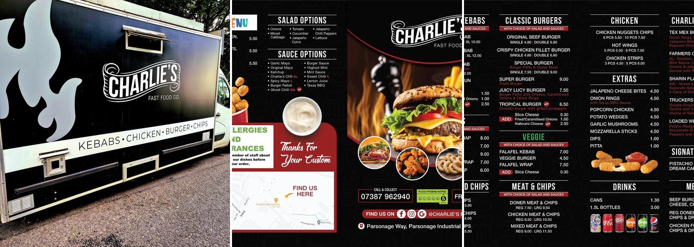 Charlie's Fast Food Co. Menu