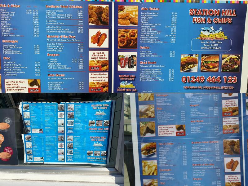 Station Hill Fish and Chips Menu