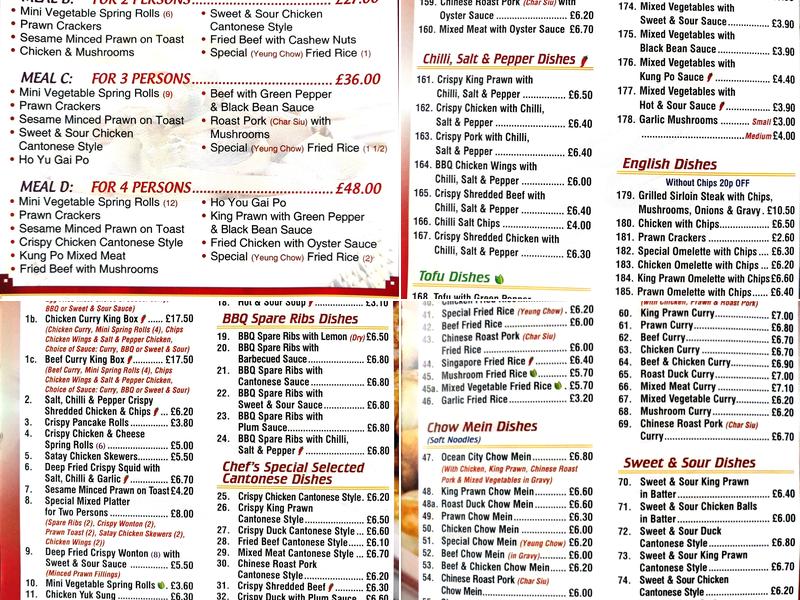 Ocean City Menu