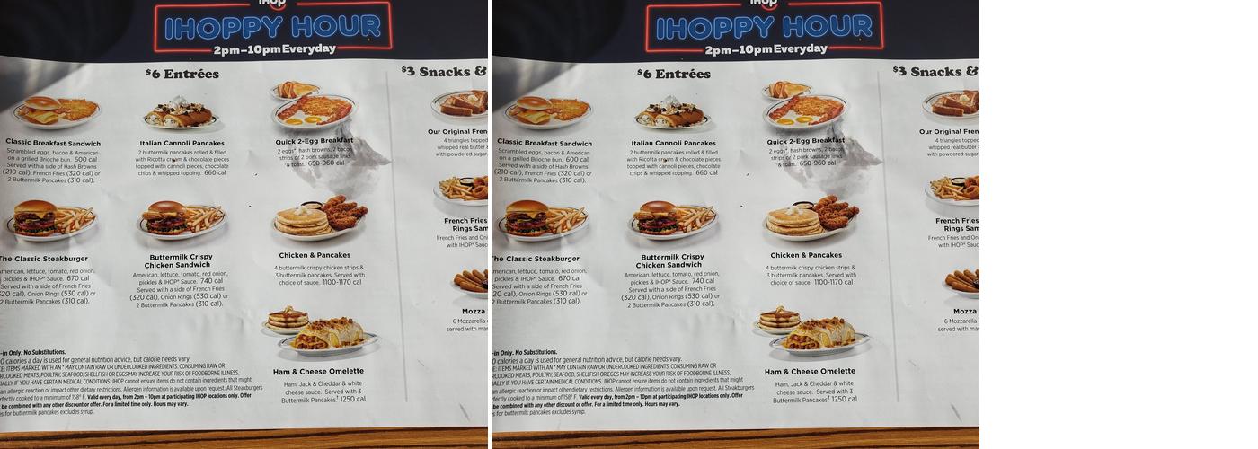 IHOP Menu