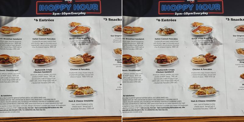 IHOP Menu