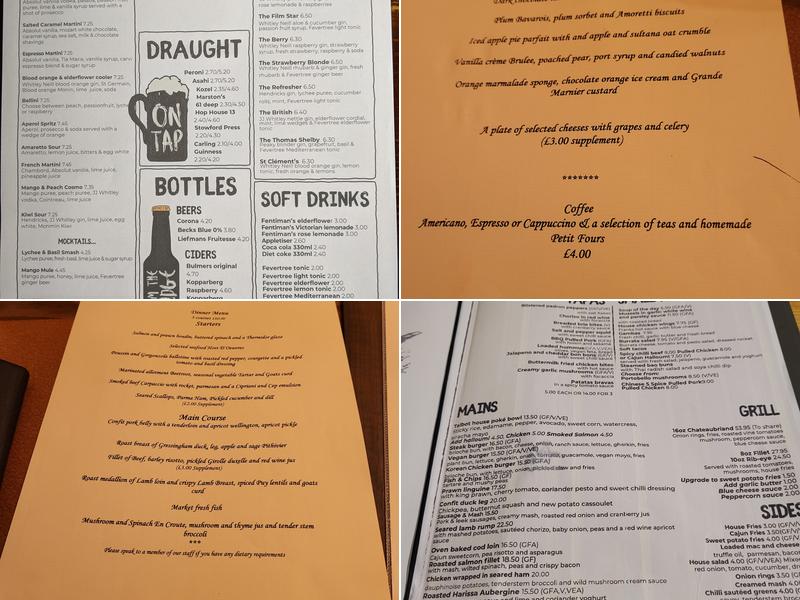 The Talbot at Belbroughton Menu