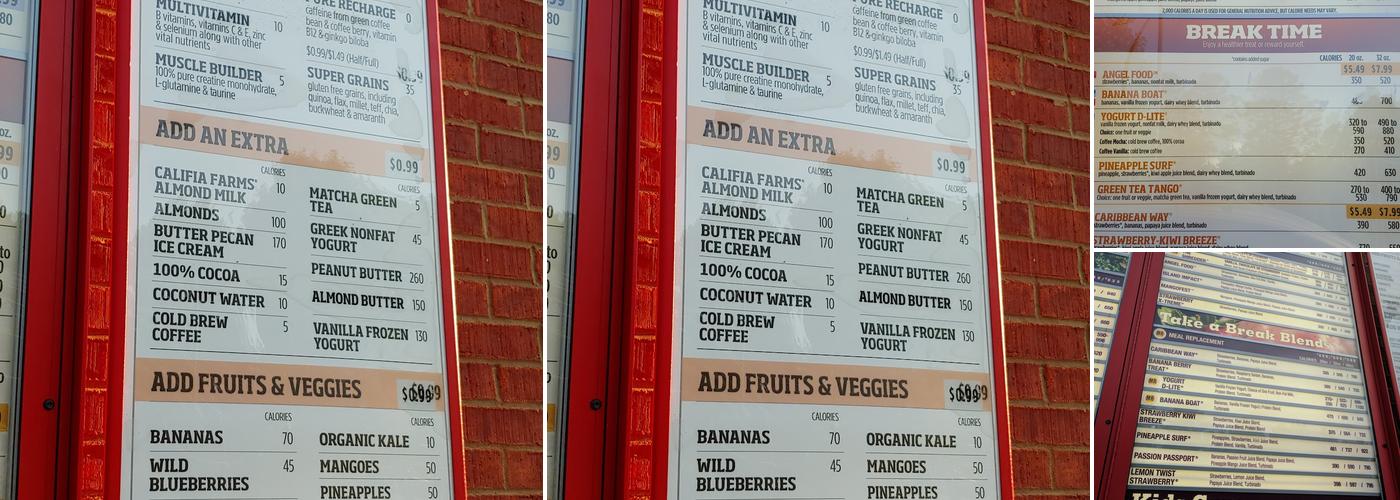 Smoothie King Menu